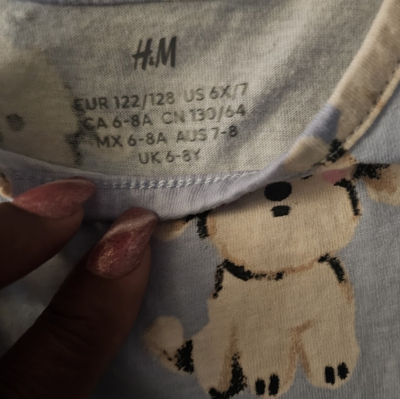 H&M Light Blue Puppy Print Casual Dress - Picture 3 of 3